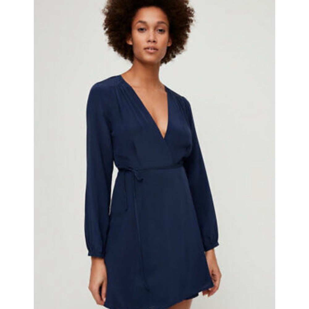 Beautiful blue Wilfred wrap dress